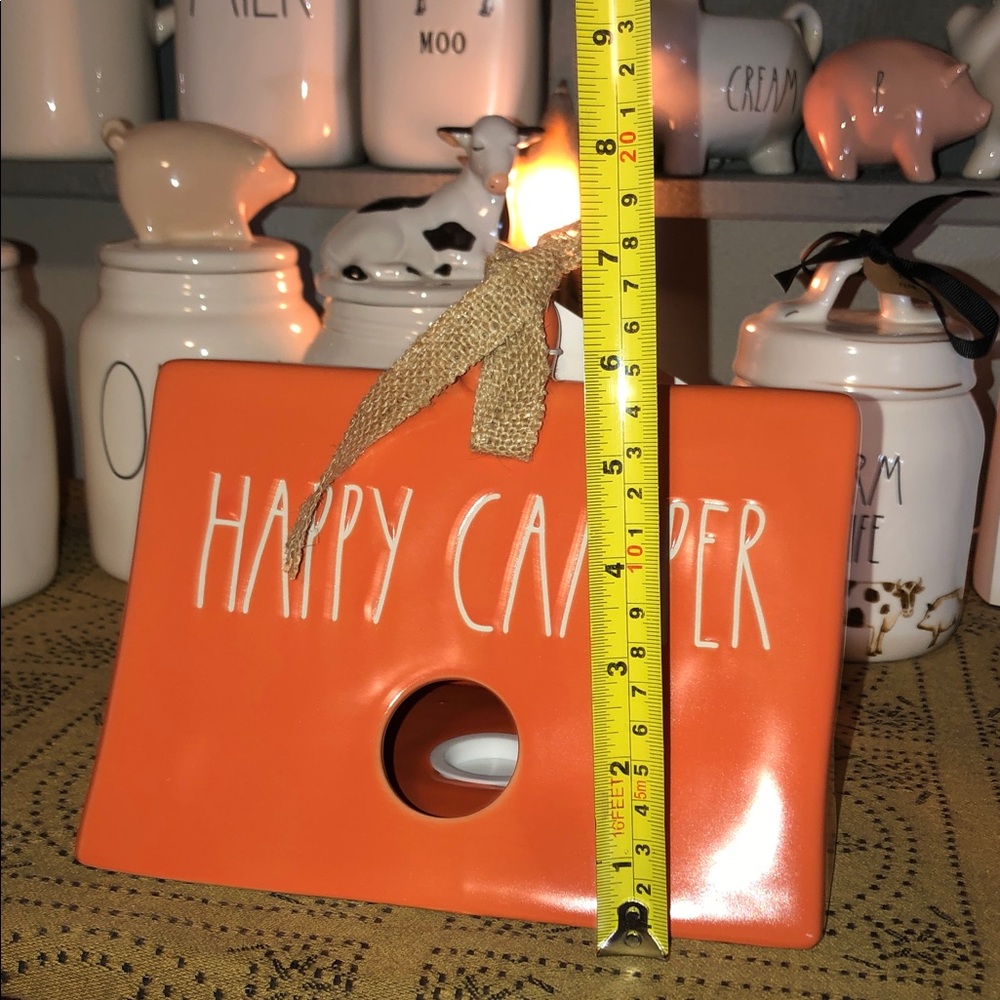 Rae Dunn HAPPY CAMPER Tent Shaped Birdhouse Orange - Picture 7 of 10
